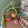Pine baby  rocking crib with musical mobile Image 4