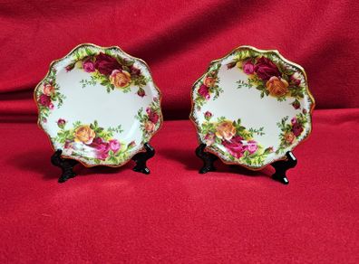 2 Royal Albert OLD COUNTRY ROSES Petit Four Plates