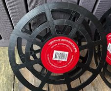 Cable reels for storage. Christmas lights.
