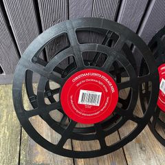 Cable reels for storage. Christmas lights.