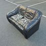 Black 2 Seater Leather Sofa Image 7