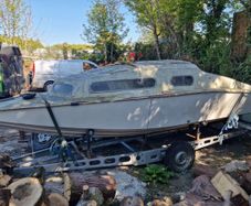 Cabin Cruiser boat on Galvanised Trailer