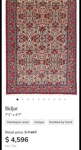 Two Beautiful  Persian Bidjar Hand Knotted Rugs Carpets
