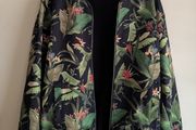 Zara Man Green Plant Floral Bomber Size XL