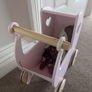 Pink moover dolls wooden pram Image 2
