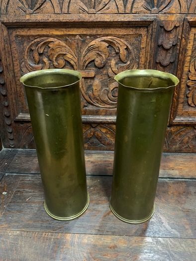 Pair of Original British 18 Pounder Artillery Shell Cases