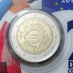 San Marino 2 Euro Brilliant Uncirculated Coin 2012 - 10 Years of Euro Cash