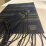 V. Fraas Cashmink Navy Plaid / Tartan Scarf - as new condition Image 5