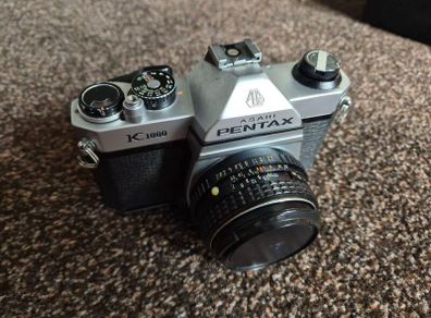 pentax k1000 and 50mm lens
