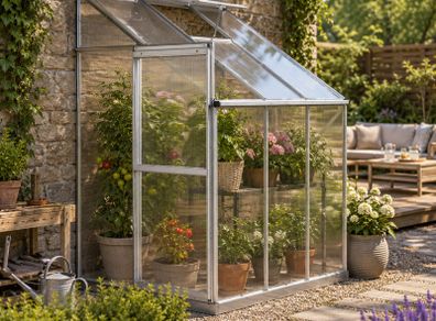 Aluminium Lean-To Greenhouse Side Greenhouse