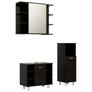 3 Piece Bathroom Furniture Set Black Image 2
