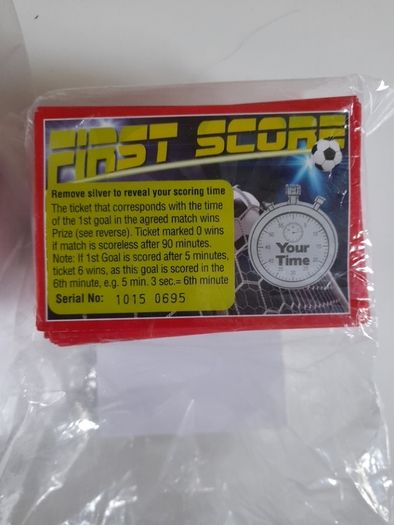First goal scorer scratch cards