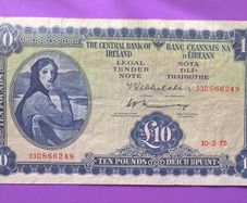 Irish ten pound lavery note