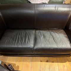 Black Leather 3 seater couch
