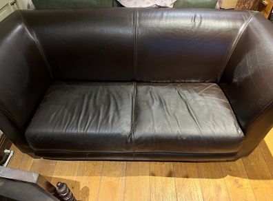 Black Leather 3 seater couch