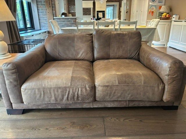 Brown Two-Seater Sofa