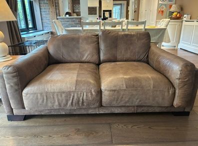 Brown Two-Seater Sofa