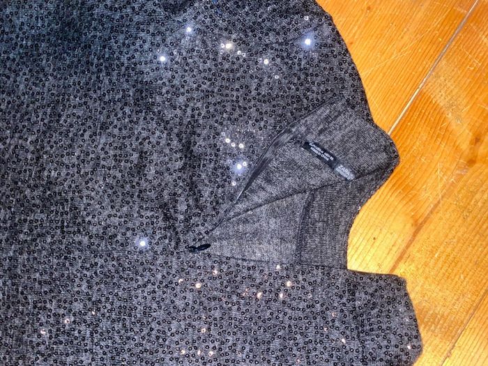 Black Sparkley Longsleeve Fitted Top