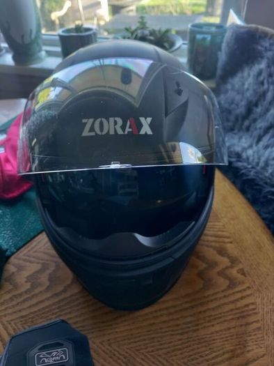 New Never Used Helmet With Gloves And Neck Wind Block Scarf.