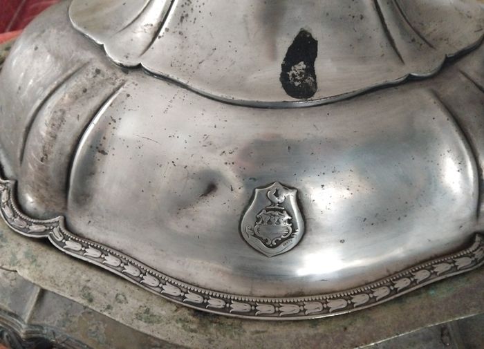 antique silver server dish