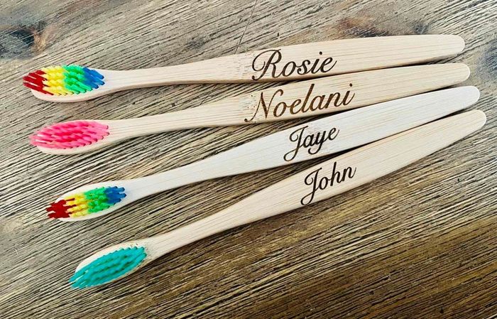 1 Personalized  Kids and adult 100% Bio Degradable Bamboo Toothbrush Handmade