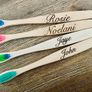 1 Personalized  Kids and adult 100% Bio Degradable Bamboo Toothbrush Handmade Image 5