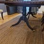 Mahogany Extendable Dining Table with Brass Castors Image 4