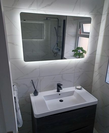 FREE EXPRESS SHIPPING 800 x 500mm Backlit LED Illuminated Bathroom Mirror with Light Sensor + Demister
