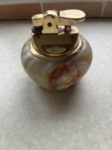 Vintage Japanese Green/Brown 1960's Onyx Marble Stone 3 pce set