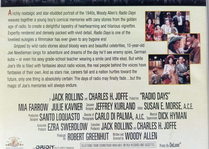 Radio Days (Woody Allen Film) [1987] Woody Allen, Danny Aiello, Jeff Daniels, Mia Farrow, Diane Keaton & Diane Wiest [DVD Movie]