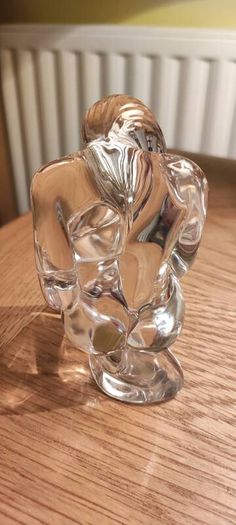 TOWLE Nud Women Figurine Full Lead Crystal Vintage Art Glass PAPERWEIGHT