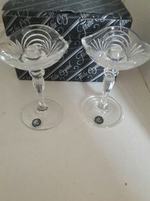 Pair filter crystal candleholders