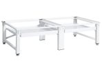 Washing and Drying Machine Pedestal with Pull-out Shelves White