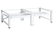 Washing and Drying Machine Pedestal with Pull-out Shelves White
