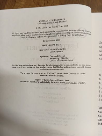 Rare Find. Canon Law: Letter and Spirit
