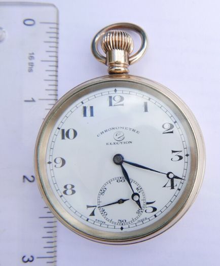 Vintage Chronometre Election Gold Plated Pocket Watch Mechanical  Retro Vintage, the watch works well and keeps time