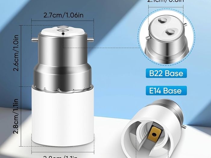 BC to ES Lamp Base Adaptor, Bayonet to Edison Screw Adapter, 0 250V, 120 Heat Resistant, Lamp Socket Converter for LED, CFL Bulbs