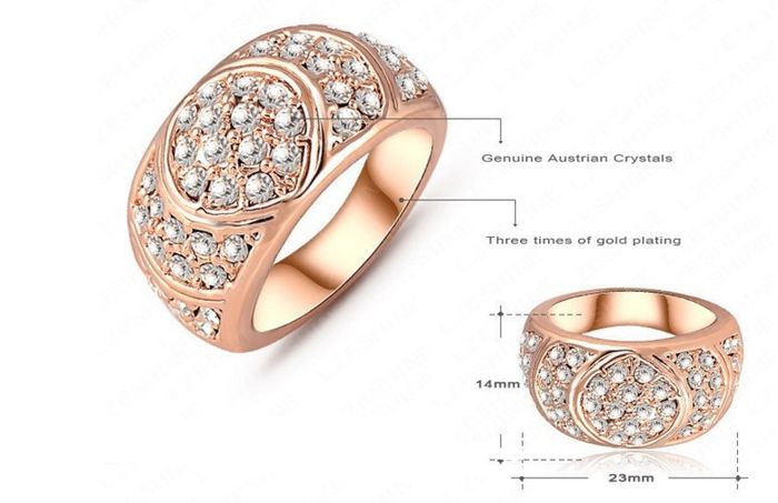 Rose Gold Plated Crystal Ring