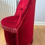 Vintage Red Velvet Button Back Boudoir Chair Image 3