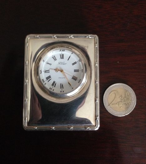 Small sterling silver clock