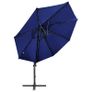 Cantilever Umbrella with Pole and LED Lights Azure Blue 300 cm Image 4