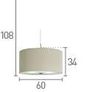 Large Drum Light Pendant Light 60 cm 2 Foot  Diameter Image 5