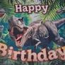 Happy Birthday Dinosaur Fabric Banner Image 2