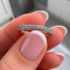 18ct White Gold Diamond Half Eternity Ring 0.19ct