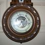 Vintage Barometer Thermometer Hand Carved Body Collectable 1950 Weather Checker L21" Image 6