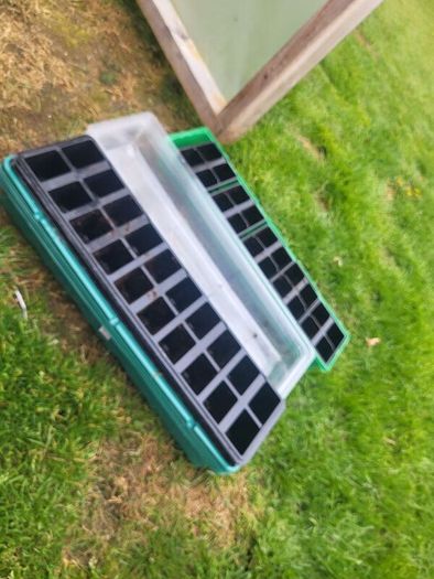 Hanging flower pots and seeding boxes