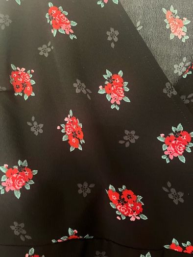 Brand new New look black floral mini dress with long sleeves and frill