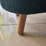 Emerald green velvet foot stool Image 3