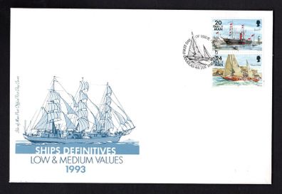 1993 Isle of Man Manx Railways and Tramways Definitive Stamps (20p & 24p) Definitive Stamps  First Day Cover (FDC)
