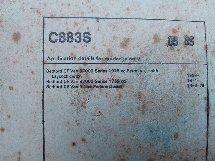 Bedford CF Van Clutch Disc.